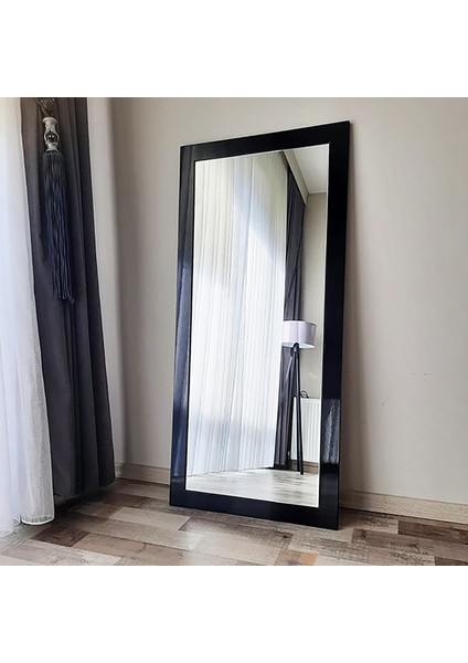 Mdf Dikdörtgen Siyah Duvar Salon Boy Aynası
