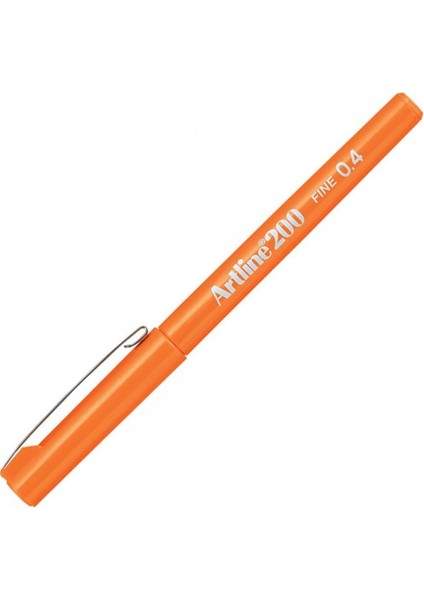 : 200CC Keçe Uçlu Yazı Kalemi (Parlak Gövdeli) : 0,4 mm : Turuncu