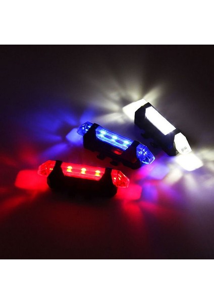 Yeni Model USB Şarjlı 4 Modlu Bisiklet Arka Stop Lambası İkaz Uyarı Işığı 5 Led