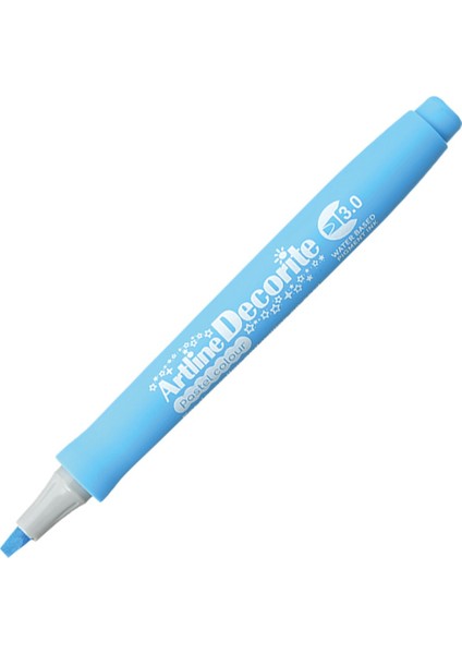 : Decorite Chisel Type Kesik Uçlu Marker : 3,00 mm : Pastel Mavi