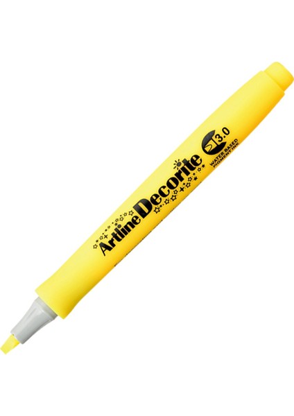 : Decorite Chisel Type Kesik Uçlu Marker : 3,00 mm : Sarı