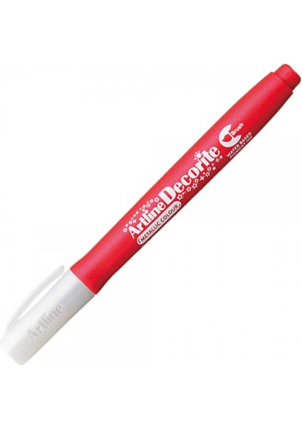 : Decorite Brush Marker Esnek Uçlu Fırça Kalem : Metalik Kırmızı
