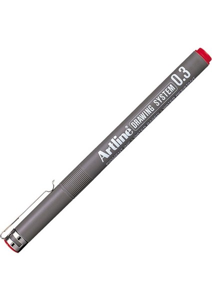 : Drawing System Teknik Çizim Kalemi : 0,3 mm : Kırmızı