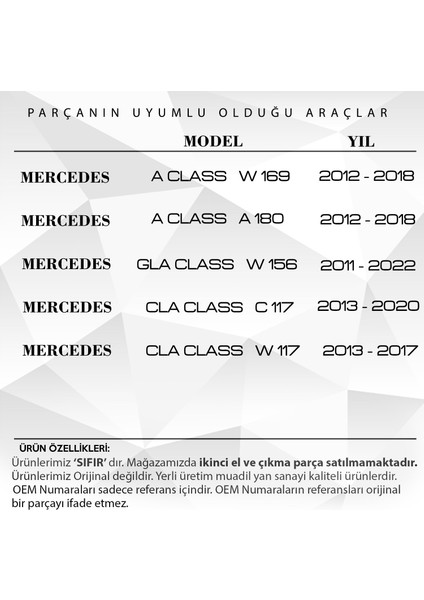 Mercedes Gla Sınıf (W156) Için Panoramik Tavan Uzun Kızak Seti 62.7 cm