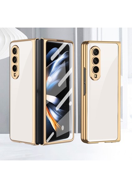 Samsung Galaxy Z Fold4 Için Gkk Entegre Cam Telefon Kılıfı - Altın (Yurt Dışından)