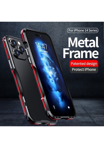 iPhone 14 Pro Max Için Metal Çerçeveli Telefon Kılıfı - Gümüş (Yurt Dışından) modelleri
