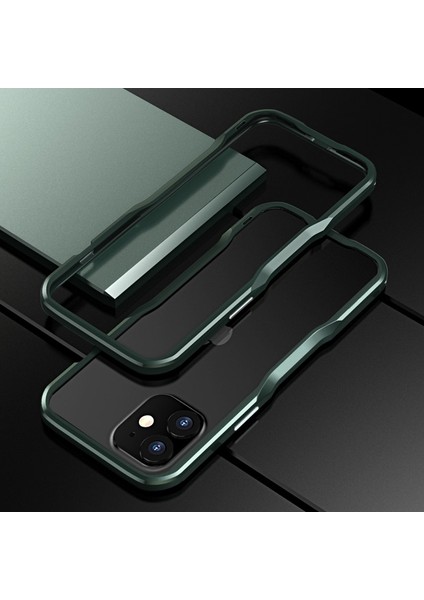 iPhone 12 Mini Için Manyetik Tutuculu Telefon Kılıfı - Koyu Yeşil (Yurt Dışından)