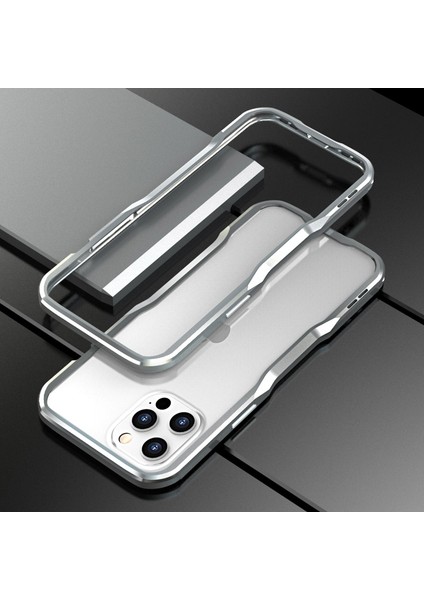 iPhone 12 / 12 Pro Için Manyetik Tutuculu Telefon Kılıfı - Gümüş (Yurt Dışından)