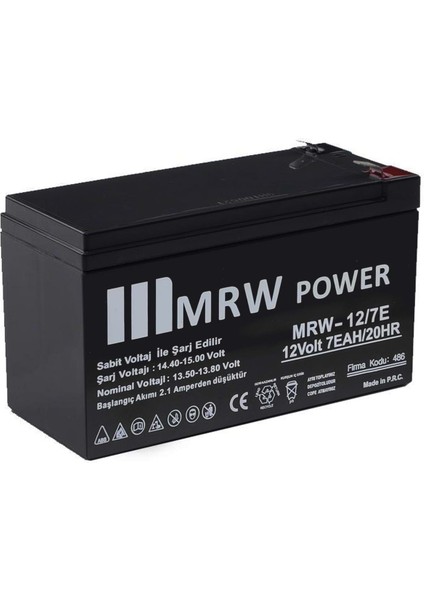Akü 12V 7A (15X6.5X9.5CM)