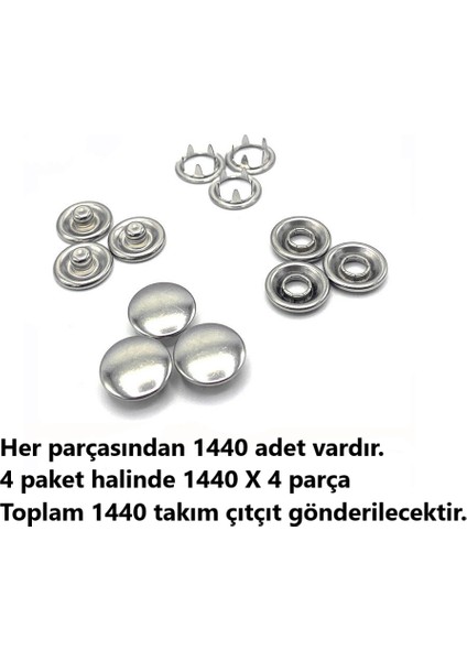 9.5 mm Kapaklı Paslanmaz Nikel Gümüş Bebe Çıtçıt 1440 Adet fiyatları