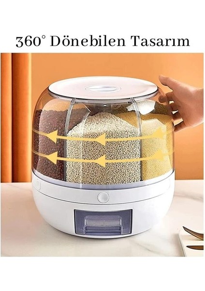 Styles Döner Bölmeli Bakliyat Saklama Kabı Tg-0043 fırsatları