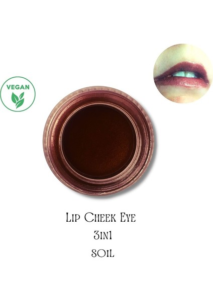 Soil Lip Cheek Eye Vegan Krem Allık Ruj Far