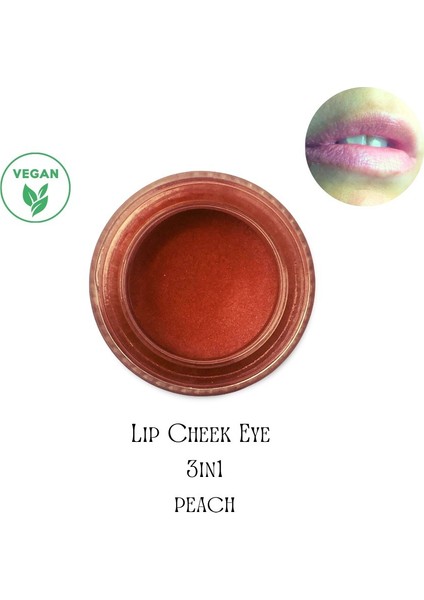 Peach Lip Cheek Eye Vegan Krem Allık Ruj Far