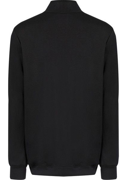 Siyah Modal Yarım Fermuarlı Sweatshirt fiyatları