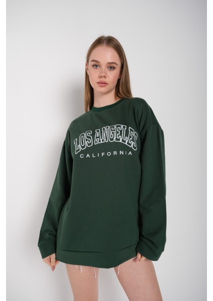 Kadın Los Angeles Baskılı Oversize Sweatshirt fiyatları