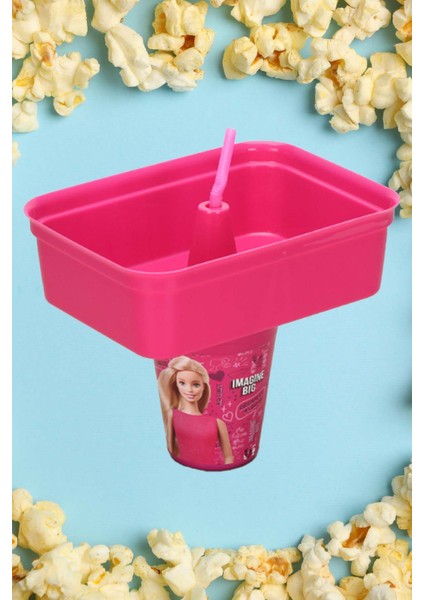 Barbie Köşeli Mısır Kovalı Pipetli Bardak