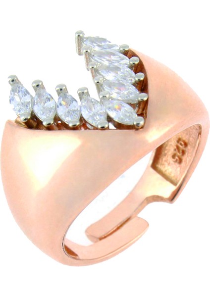 925 Ayar Gümüş Kanat Motifli Taşlı Yüzük fiyatları