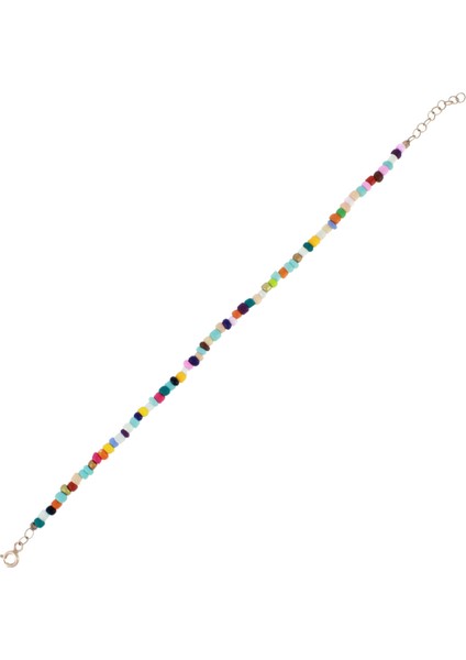 925 Ayar Gümüş Çok Renkli Boncuk Bileklik fiyatları