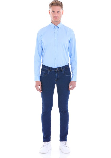 Mavi 100% Pamuk Comfort Fit Düz Uzun Kollu Gömlek fırsatları