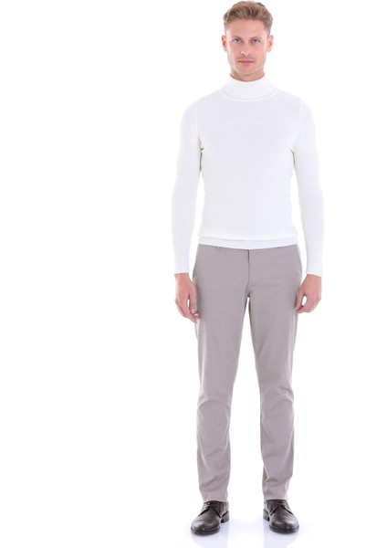 Ekru Regular Fit Düz Balıkçı Yaka Klasik Yün Triko Kazak fırsatları