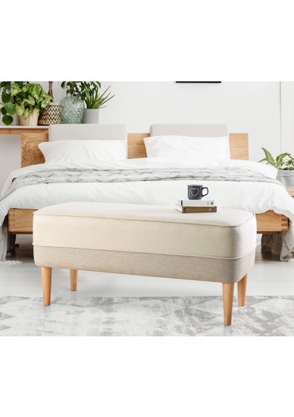 Lorence Home Randler Bench Puf - Krem