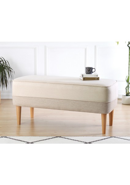 Lorence Home Randler Bench Puf - Krem