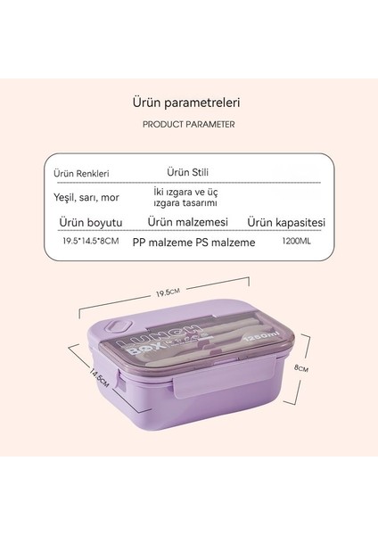 Iş/okul Portatif Öğle Yemeği Kutusu - Iki Bölmeli (Yurt Dışından)
