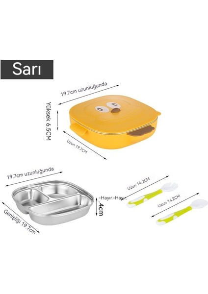 Sevimli Sarı Maymun Bento Kutusu - Üç Izgara (Yurt Dışından)