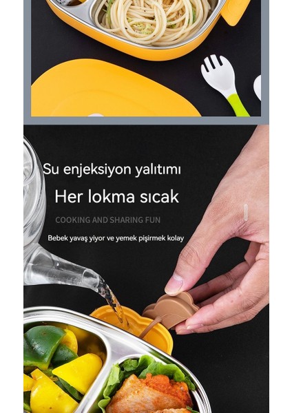 Sevimli Sarı Maymun Bento Kutusu - Üç Izgara (Yurt Dışından)