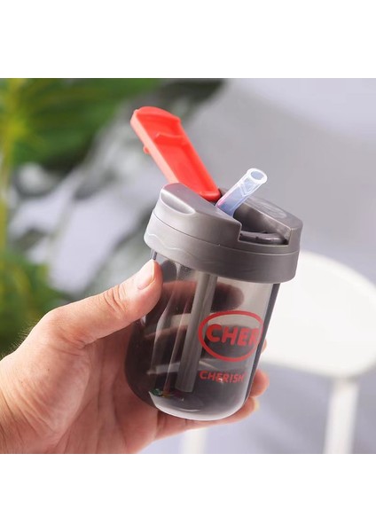 330ML Çocuk Öğrenci Tek Içecek Plastik Bardak Taşınabilir Hasır Bardak Sevimli Su Bardağı (Ücretsiz 3D Etiket) (Yurt Dışından)