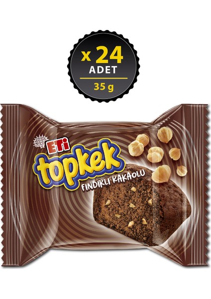 Topkek Fındıklı Kakaolu Kek 35 g x 24 Adet