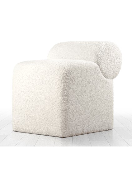 Monlik Kürk Puf Beyaz