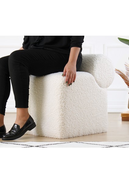 Monlik Kürk Puf Beyaz fiyatları