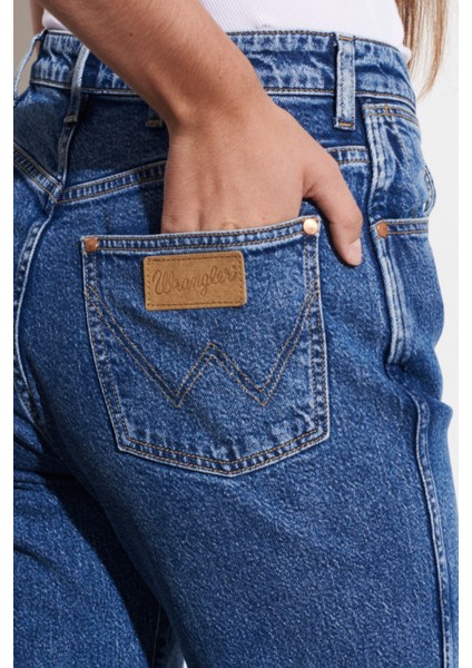 Kadın Mom Straight Fit Yüksek Bel Esnek Jean Kot Pantolon fırsatları