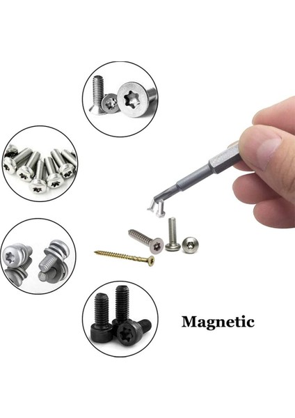 11 Adet 1/4" Altıgen Uçlu Sürücü Dayanıklı Tornavida - Gümüş (Yurt Dışından)