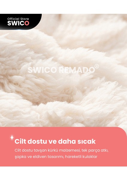 Çocuklar Için Sevimli Kış Kapşonlu Şapka Eşarp - Pembe (Yurt Dışından)
