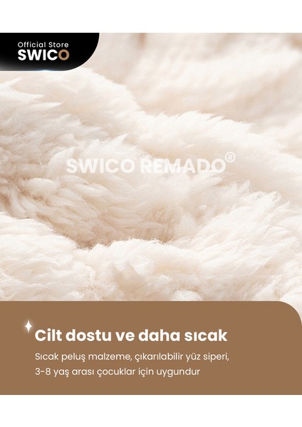 Çocuklar Için Sevimli Kış Kapşonlu Şapka Eşarp - Gri (Yurt Dışından)