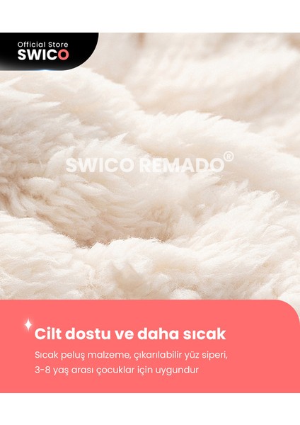 Çocuklar Için Sevimli Kış Kapşonlu Şapka Eşarp - Pembe (Yurt Dışından)