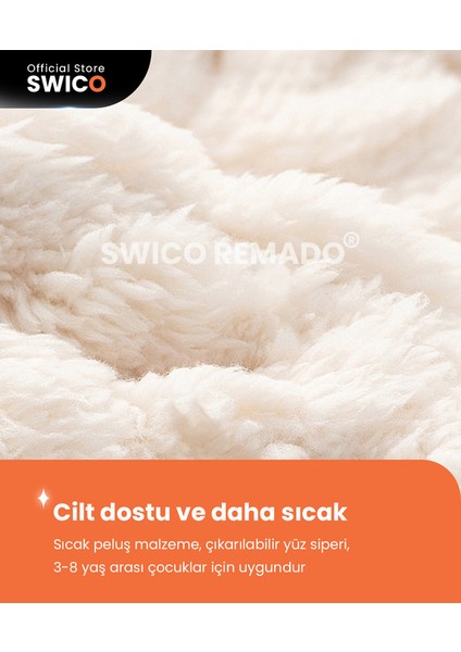 Çocuklar Için Sevimli Kış Kapşonlu Şapka Eşarp - Gri (Yurt Dışından)