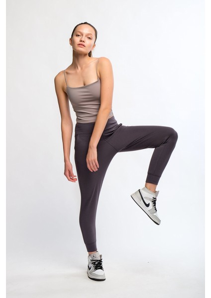 Gri Kadın Askılı Crop Top - Lones indirimleri