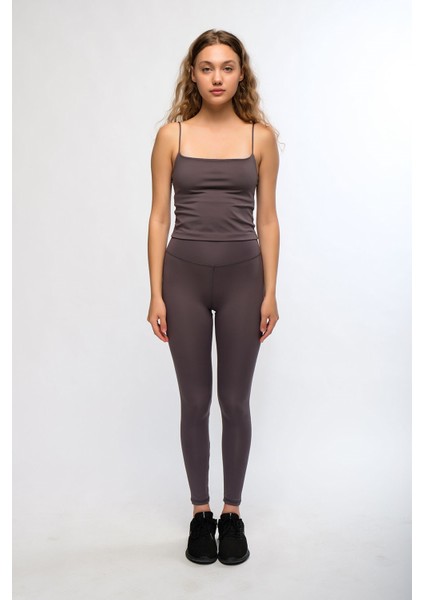 Antrasit Kadın Askılı Crop Top - Lones modelleri