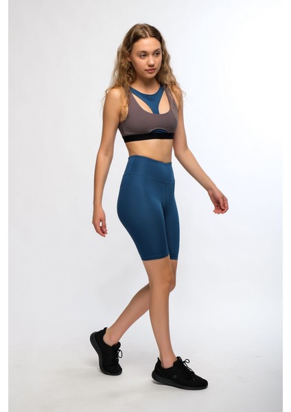 Petrol Kadın Soft Touch Biker Kısa Tayt - Pageda fiyatları