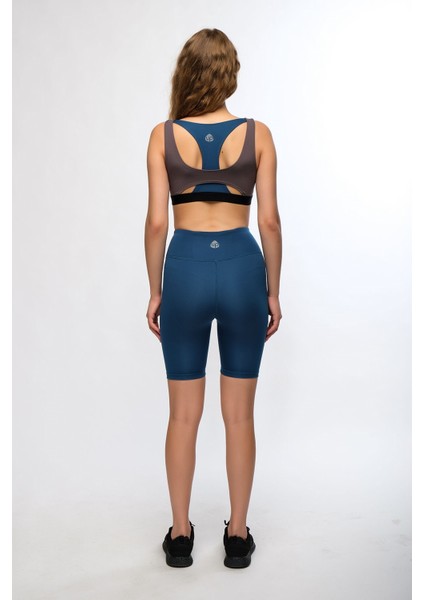 Petrol Kadın Soft Touch Biker Kısa Tayt - Pageda modelleri