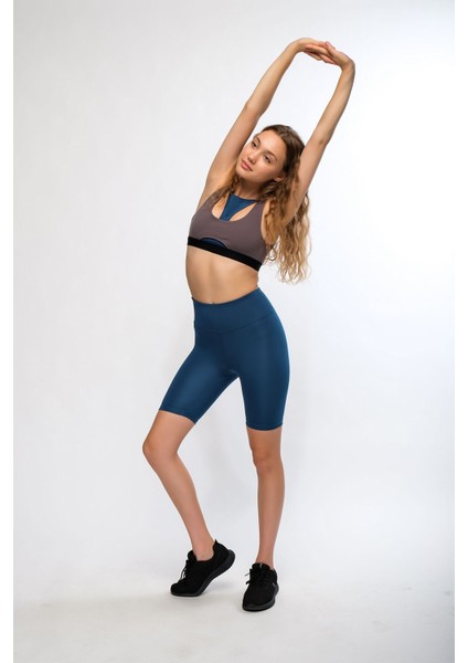 Petrol Kadın Soft Touch Biker Kısa Tayt - Pageda indirimleri