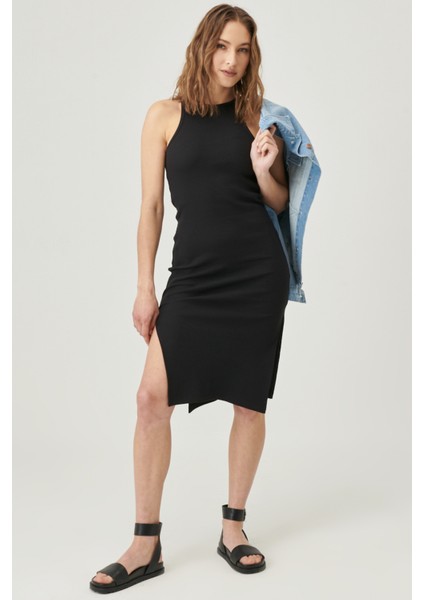 Skinny Fit %100 Pamuk Kolsuz Elbise fiyatları