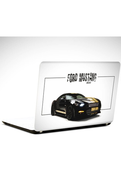 Mustang Siyah Laptop Sticker