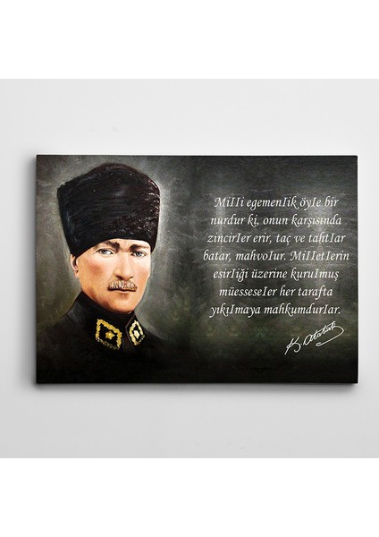 Atatürk Milli Egemenlik Kanvas Tablo