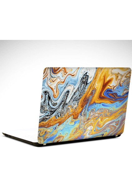 Sarı Mavi Renkli Geçişler Soyut Laptop Sticker