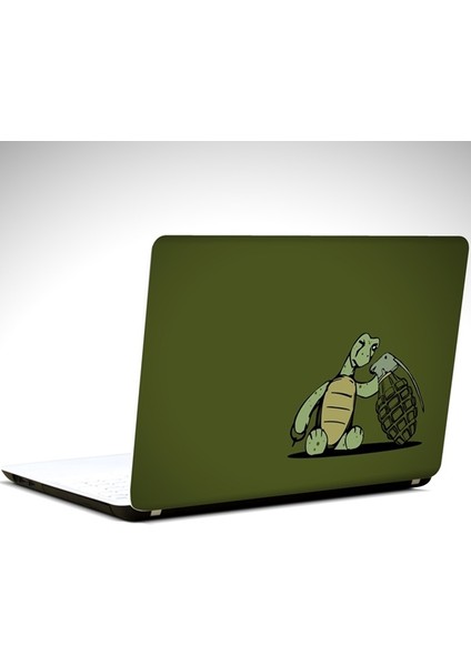 Kablumbağa ve El Bombası Laptop Sticker