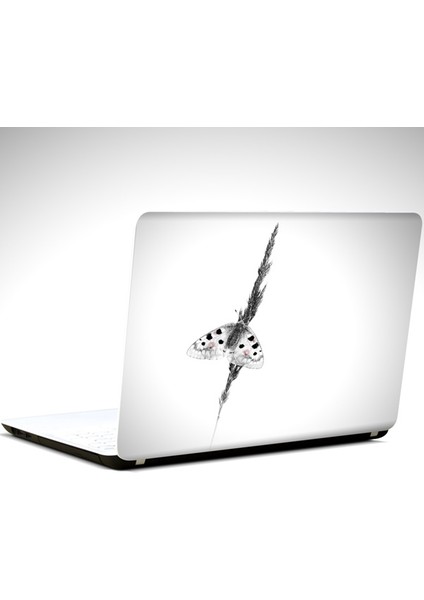 Kelebek Siyah Beyaz Laptop Sticker